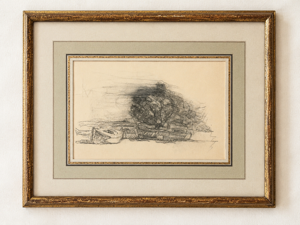 Vintage 1920 Framed Landscape Sketch