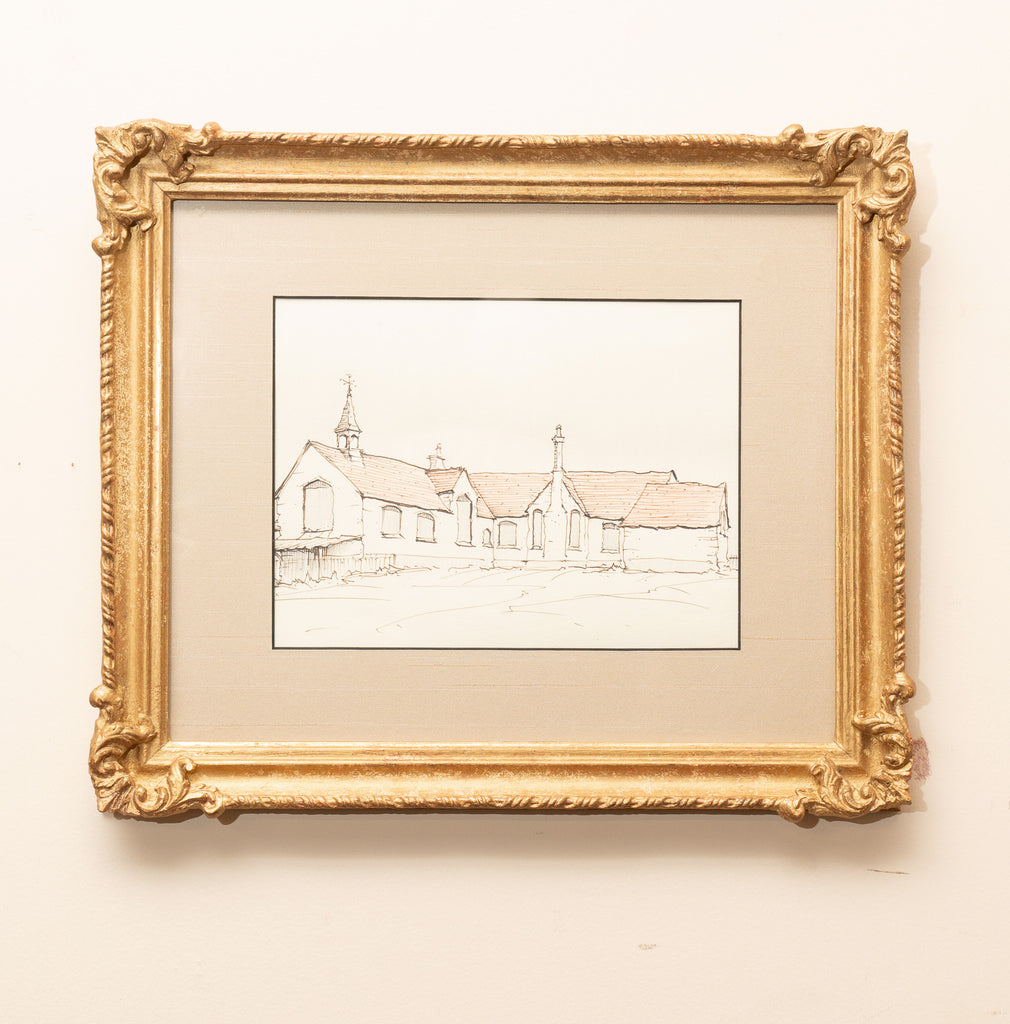No 4-Vintage Drawing 16" x 13"