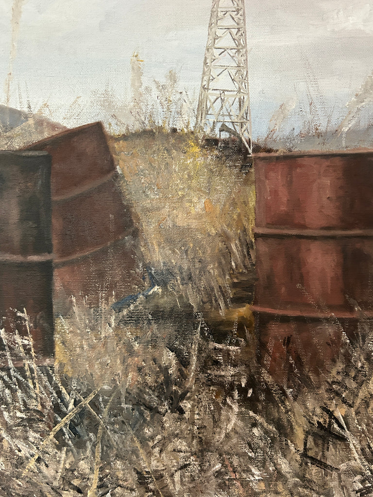 Landscape featuring oil-barrels