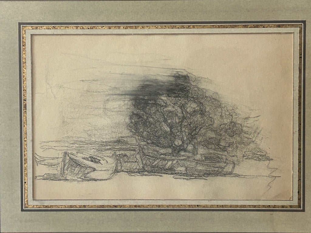 Vintage 1920 Framed Landscape Sketch