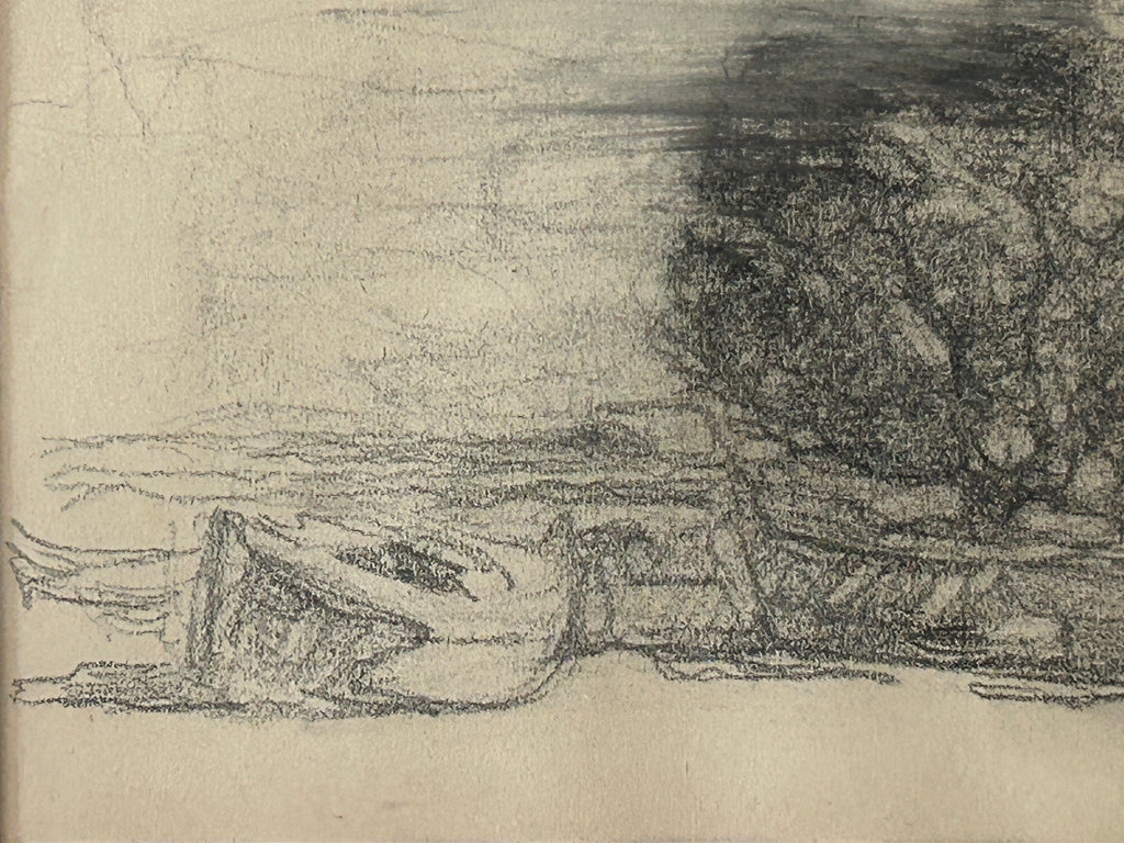 Vintage 1920 Framed Landscape Sketch