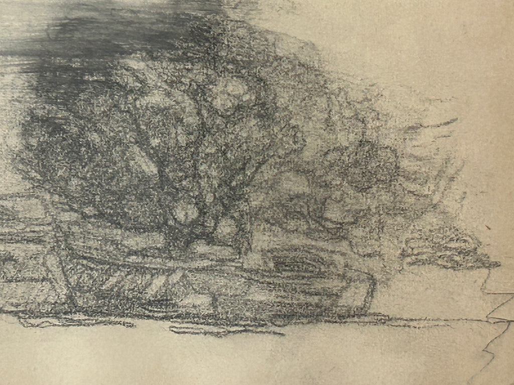 Vintage 1920 Framed Landscape Sketch