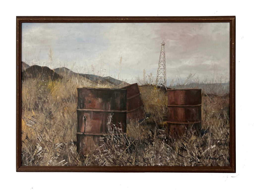 Landscape featuring oil-barrels